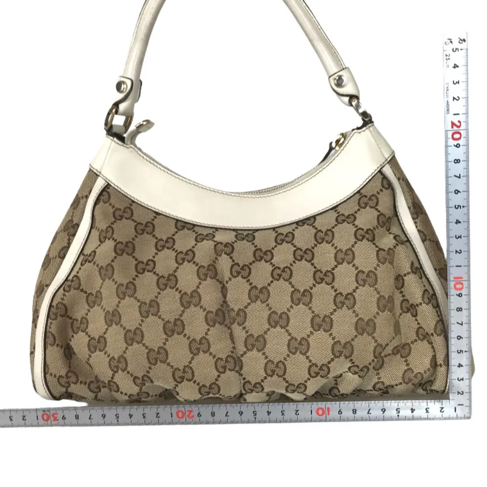 GUCCI Handbag 190525 0010 13 GG canvas Beige white Sling bag Abbey Women Used