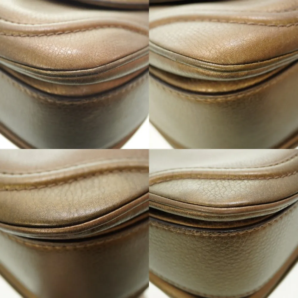 GUCCI Handbag 254884 leather gold New Bamboo Women Used