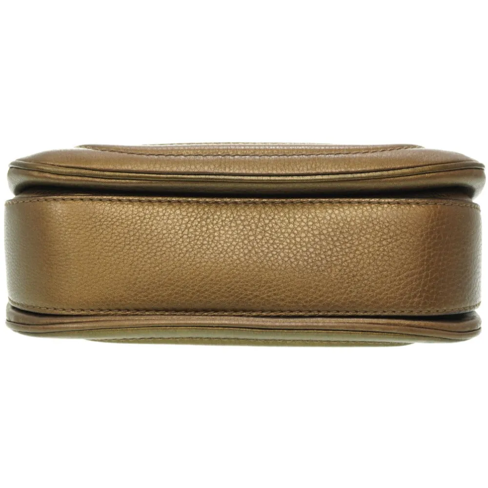 GUCCI Handbag 254884 leather gold New Bamboo Women Used