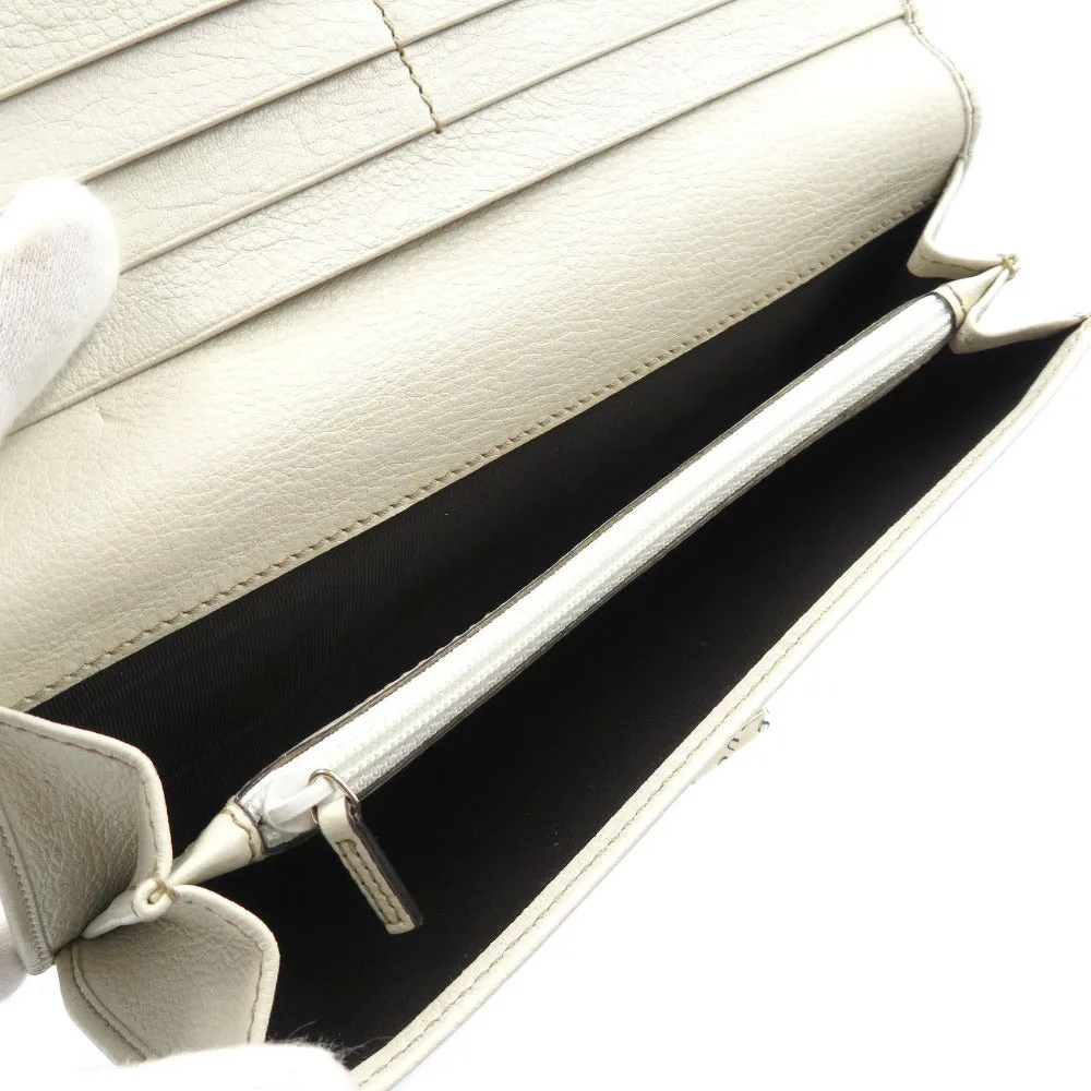 GUCCI Long Wallet Purse 212096 GG canvas, leather beige Continental wallet Women Used