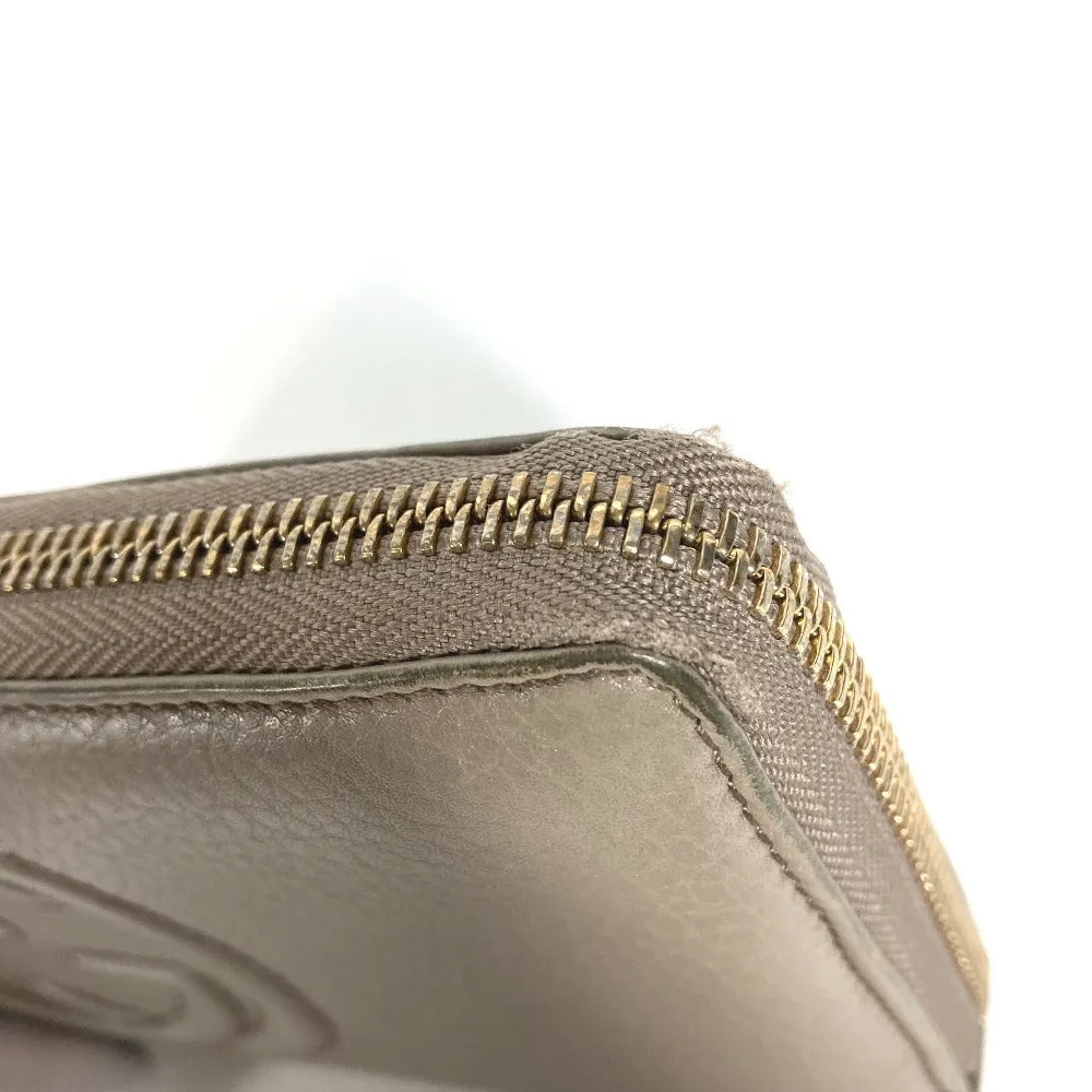 GUCCI Long Wallet Purse 282413  leather beige Long wallet with tassel GG Soho Women Used