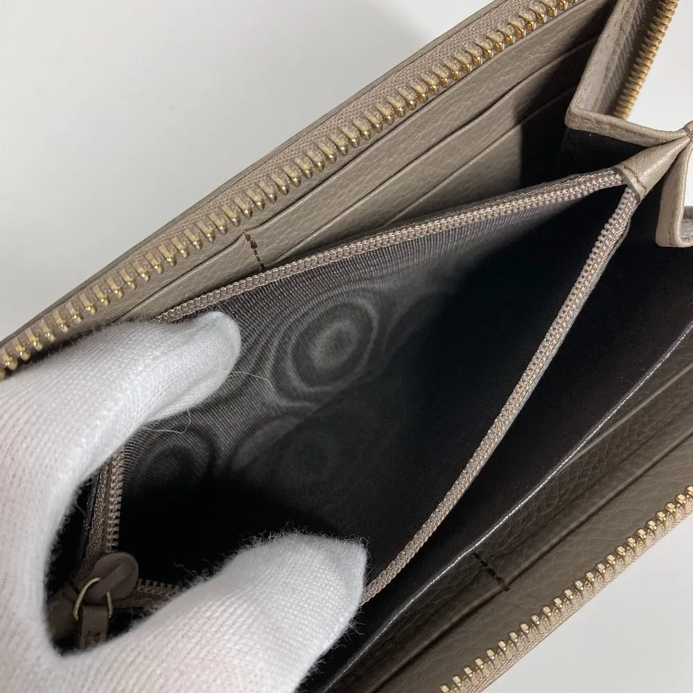 GUCCI Long Wallet Purse 282413  leather beige Long wallet with tassel GG Soho Women Used