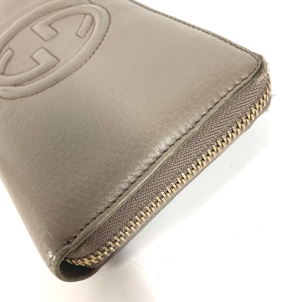 GUCCI Long Wallet Purse 282413  leather beige Long wallet with tassel GG Soho Women Used