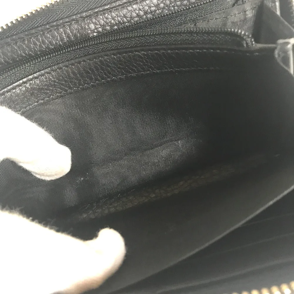 GUCCI Long Wallet Purse 80804 0416 leather black Round zip Soho Interlocking Women Secondhand