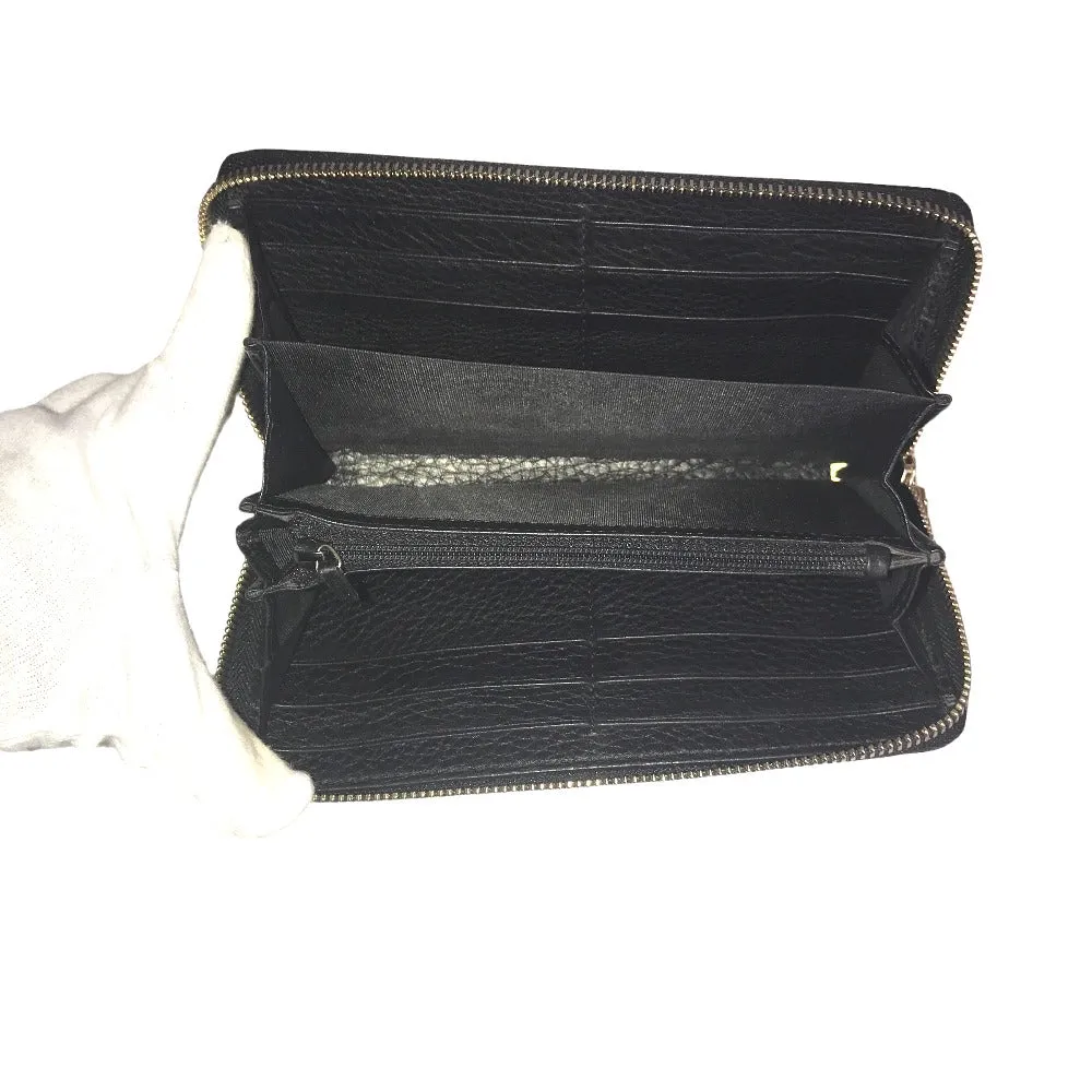 GUCCI Long Wallet Purse 80804 0416 leather black Round zip Soho Interlocking Women Secondhand