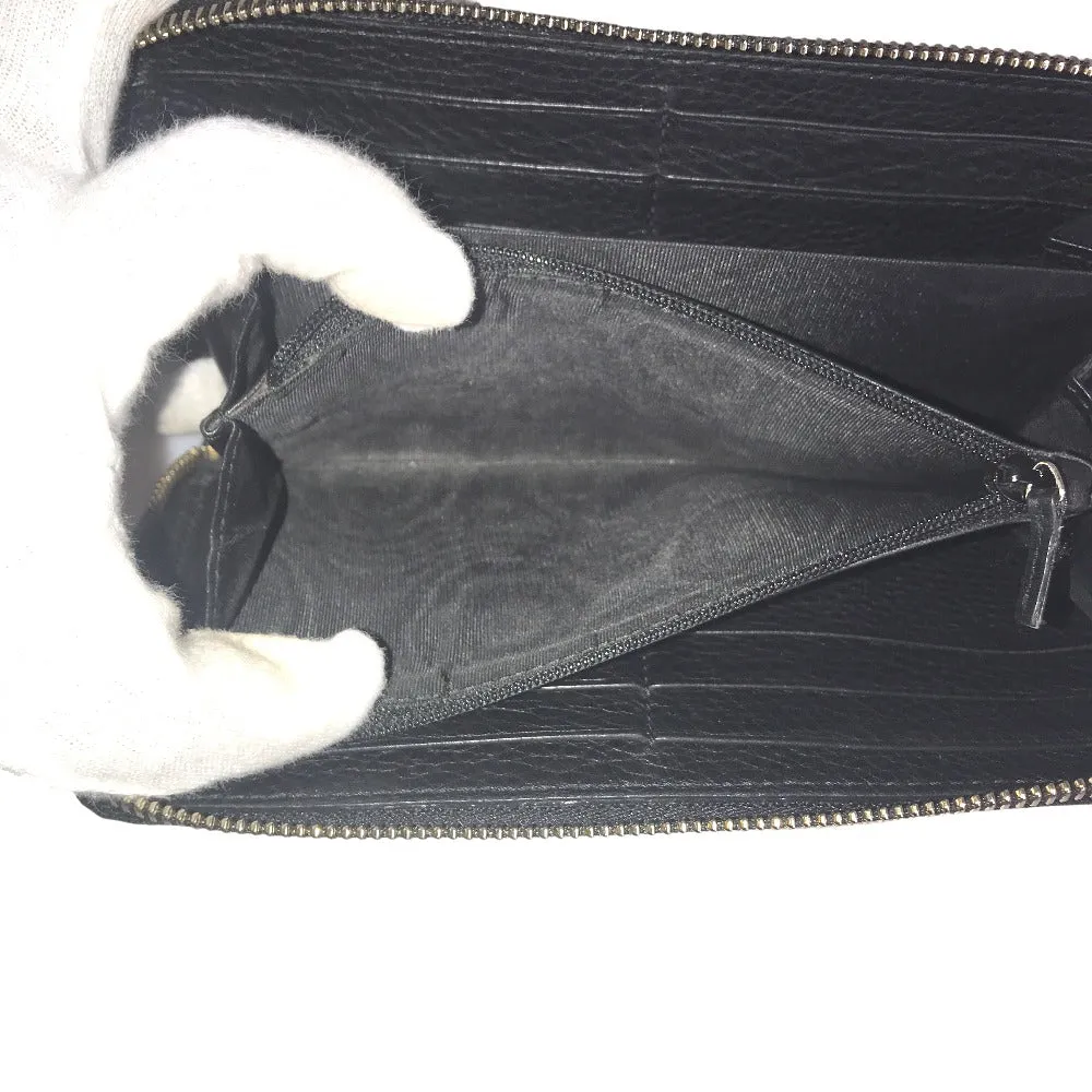 GUCCI Long Wallet Purse 80804 0416 leather black Round zip Soho Interlocking Women Secondhand