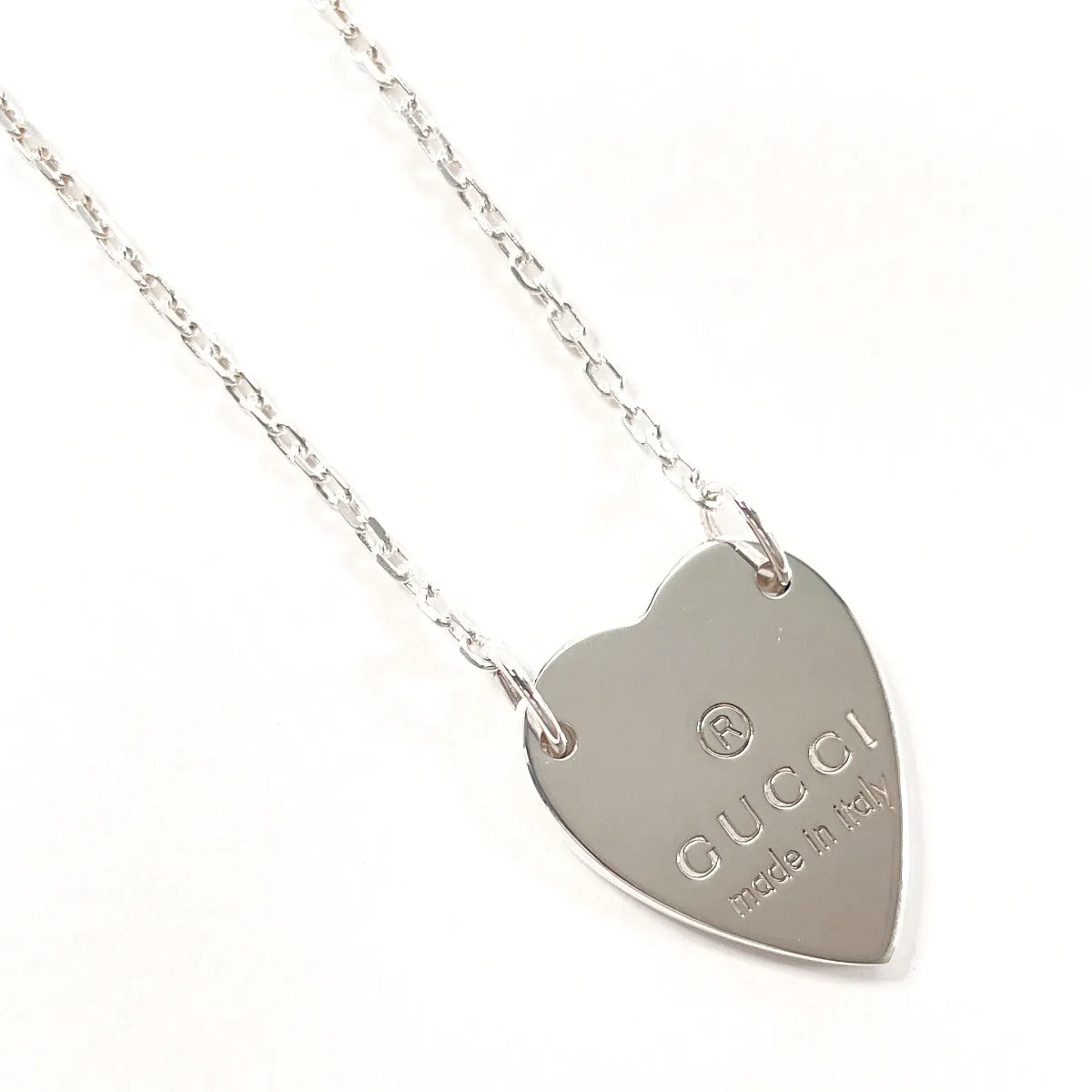 GUCCI Necklace Silver925 Silver Heart plate Women Used