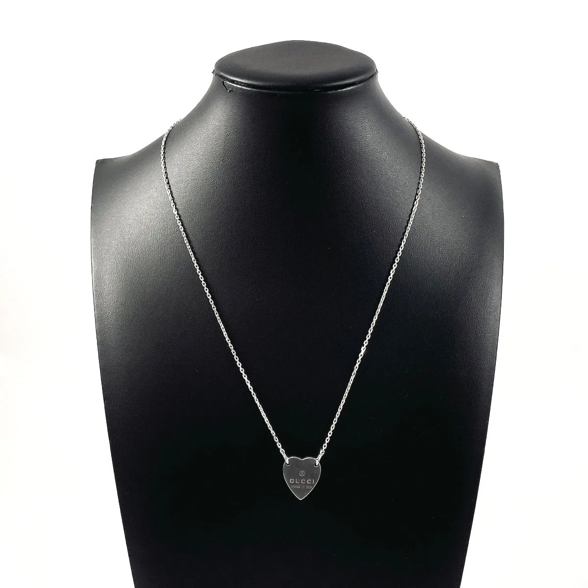 GUCCI Necklace Silver925 Silver Heart plate Women Used