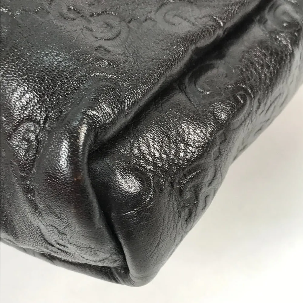 GUCCI Shoulder Bag 223666 Sima leather Dark brown Guccisima GG mens Used
