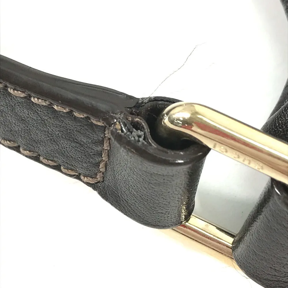 GUCCI Shoulder Bag 223666 Sima leather Dark brown Guccisima GG mens Used