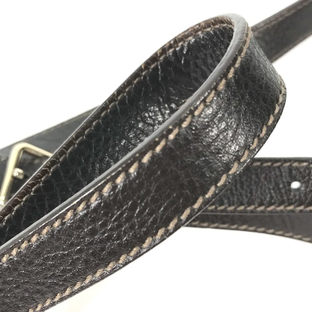 GUCCI Shoulder Bag 223666 Sima leather Dark brown Guccisima GG mens Used