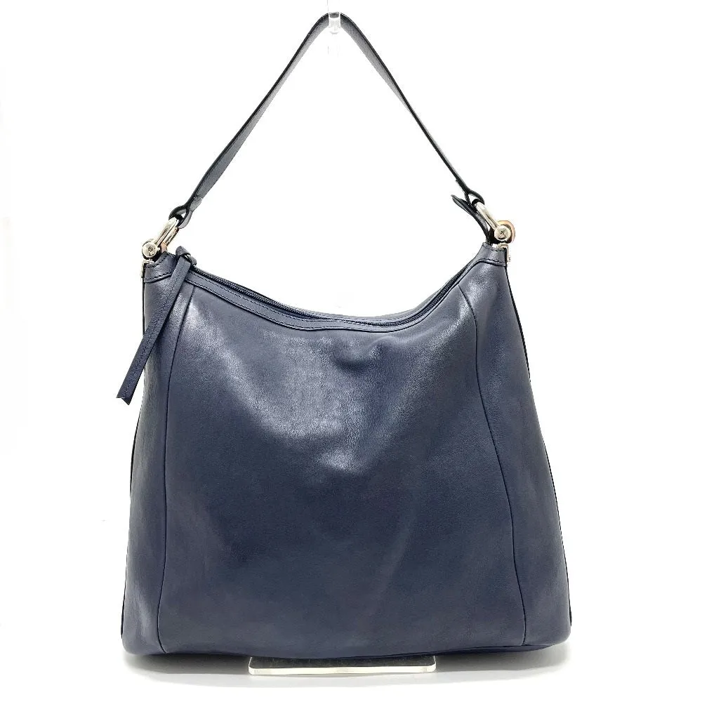 GUCCI Shoulder Bag 355774 leather Navy Bamboo one belt Women Used
