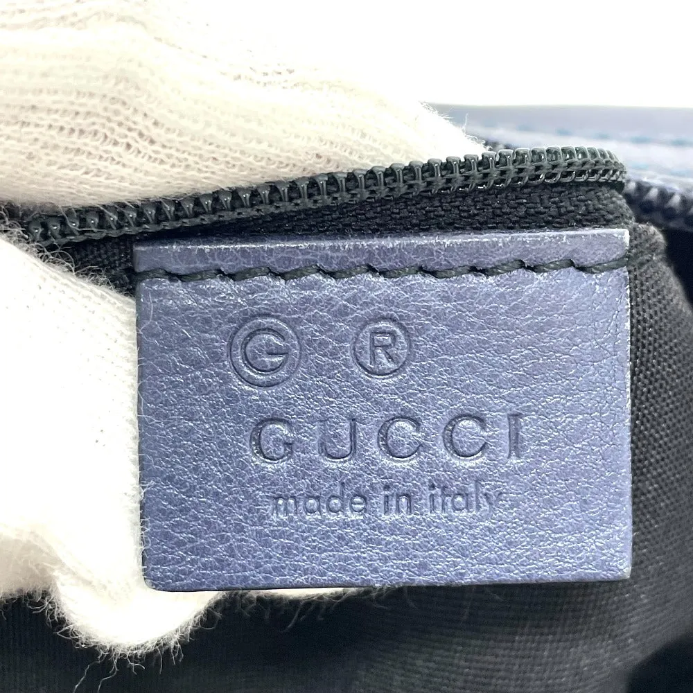 GUCCI Shoulder Bag 355774 leather Navy Bamboo one belt Women Used