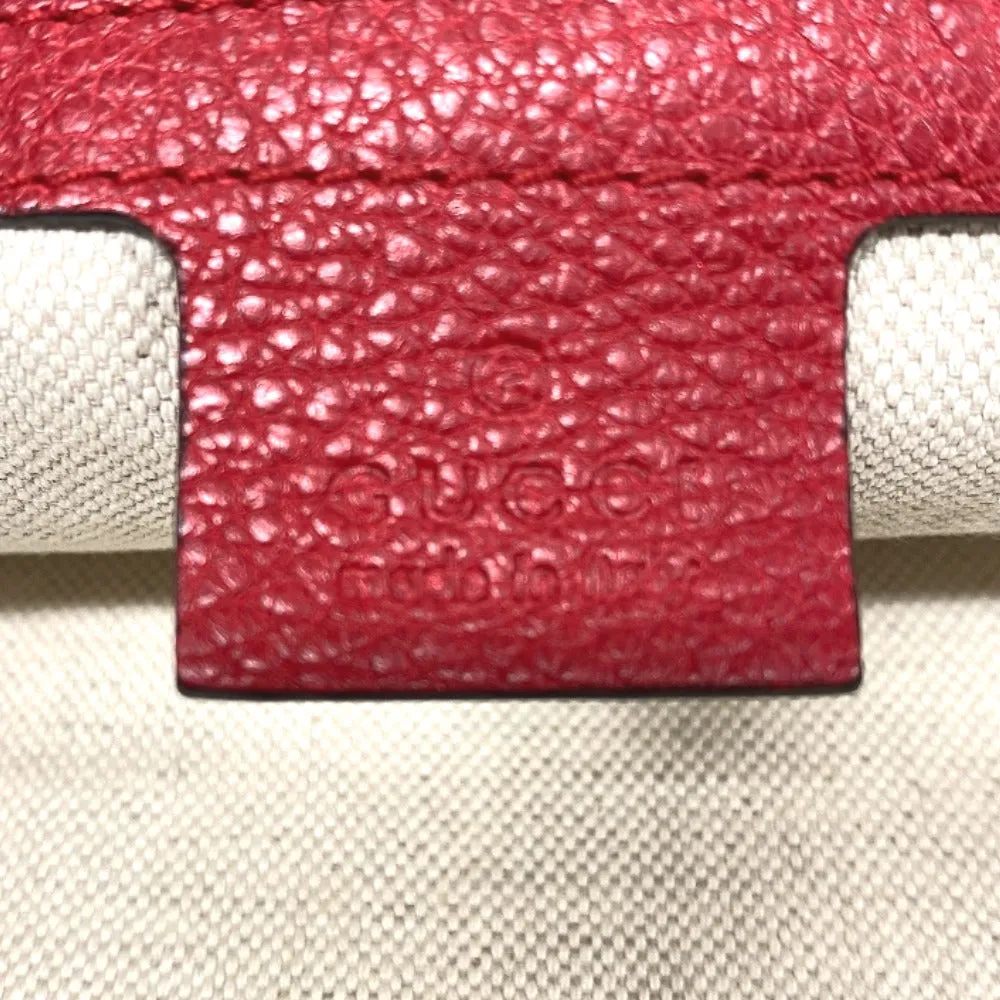 GUCCI Shoulder Bag 523588 leather Red Half moon Logo print unisex(Unisex) Used