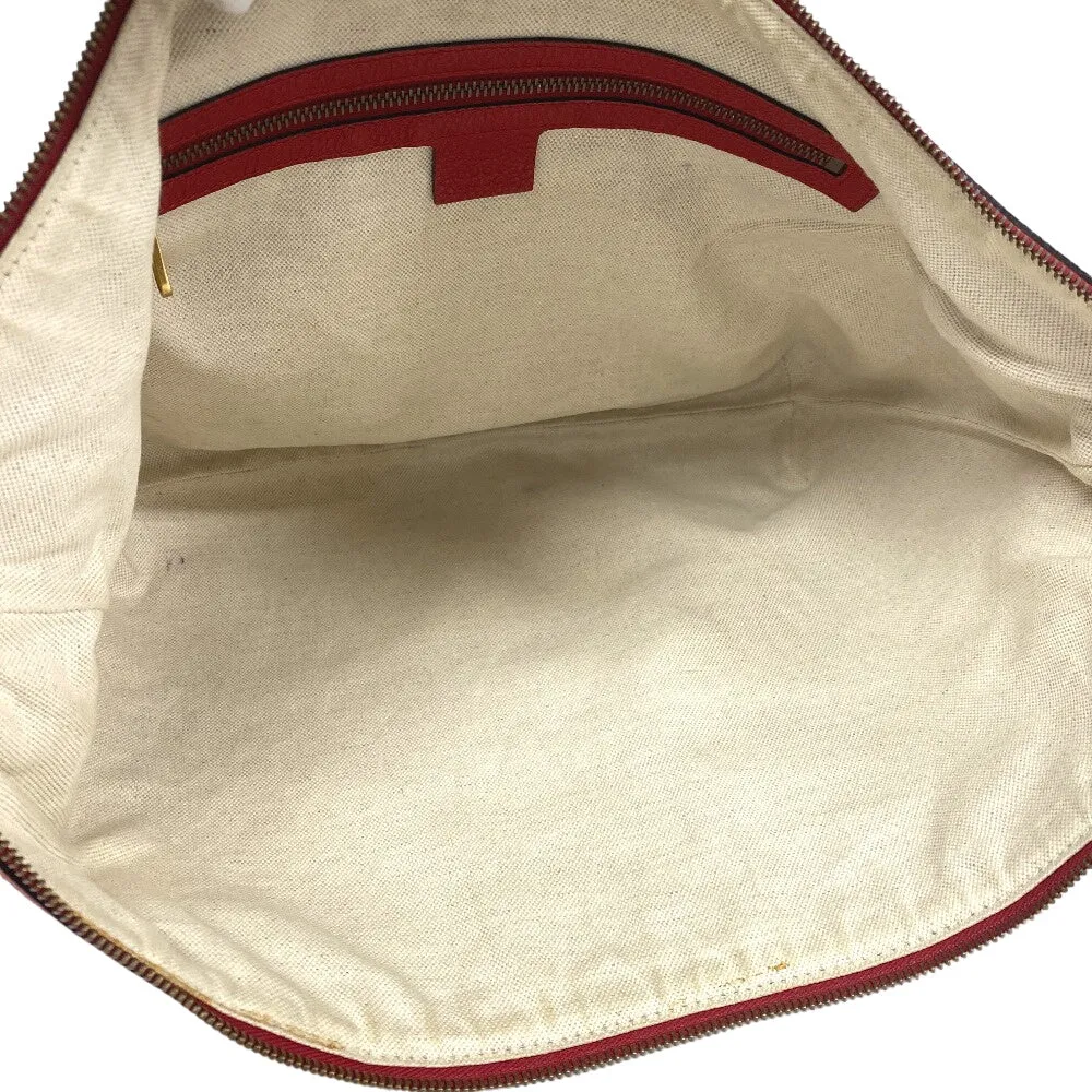 GUCCI Shoulder Bag 523588 leather Red Half moon Logo print unisex(Unisex) Used
