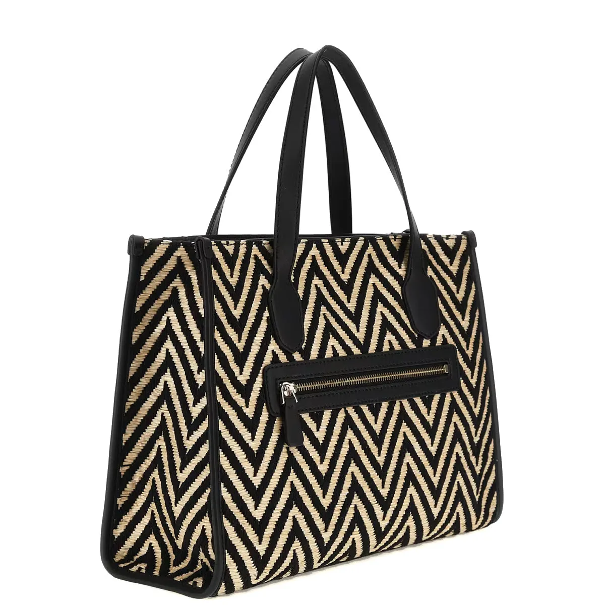 Guess - Silvana Black raffia Handbag - HWCV8665220 - BLACK