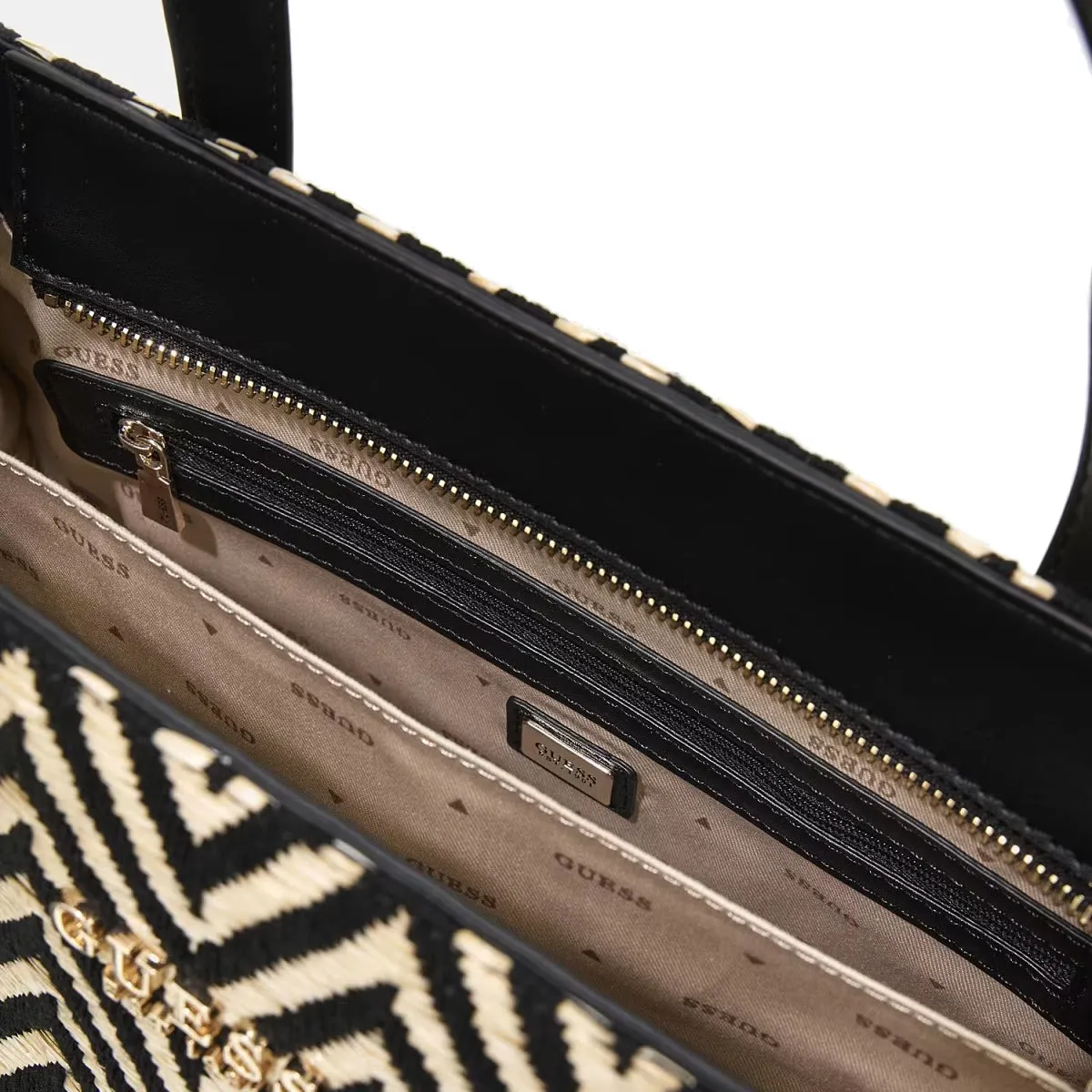 Guess - Silvana Black raffia Handbag - HWCV8665220 - BLACK