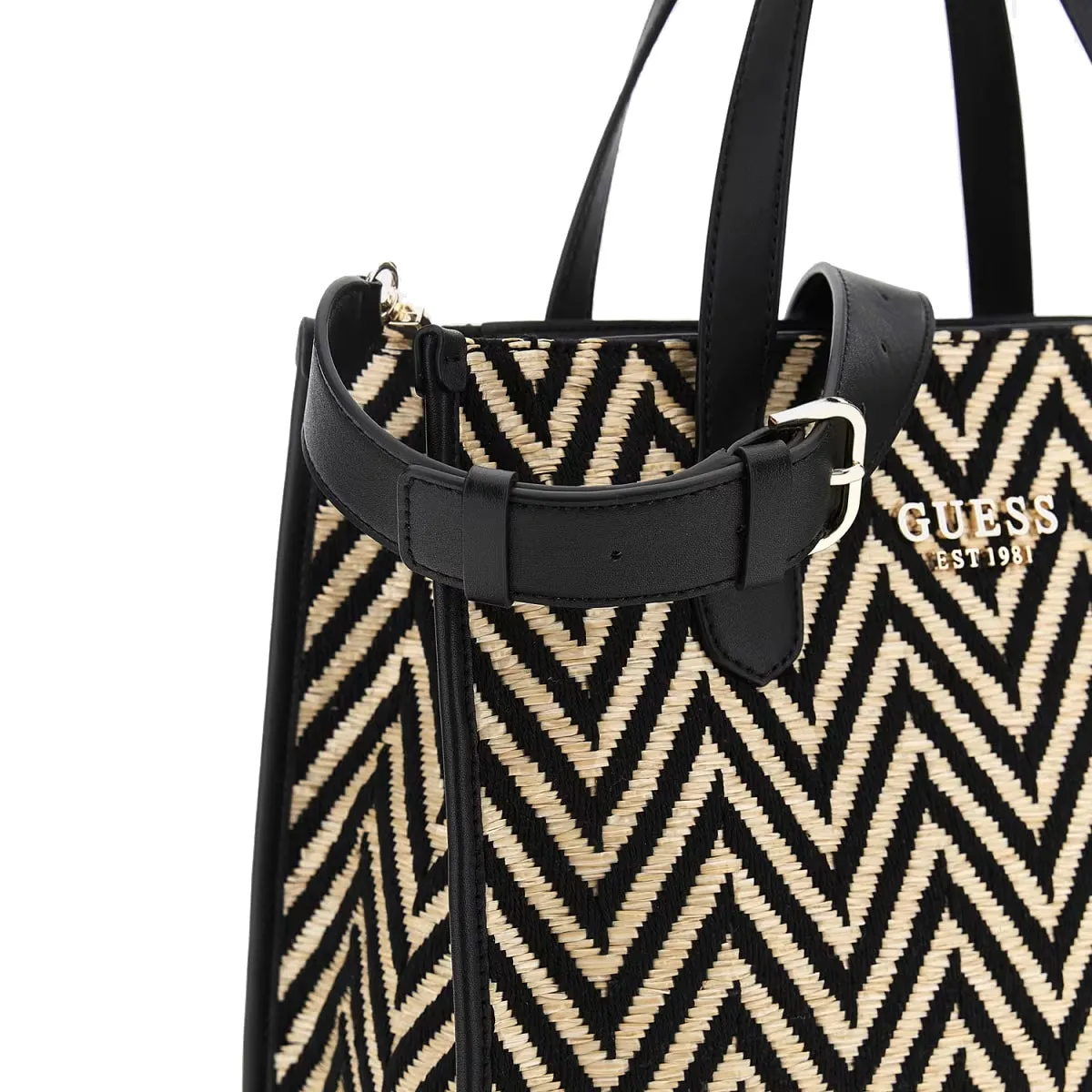 Guess - Silvana Black raffia Handbag - HWCV8665220 - BLACK