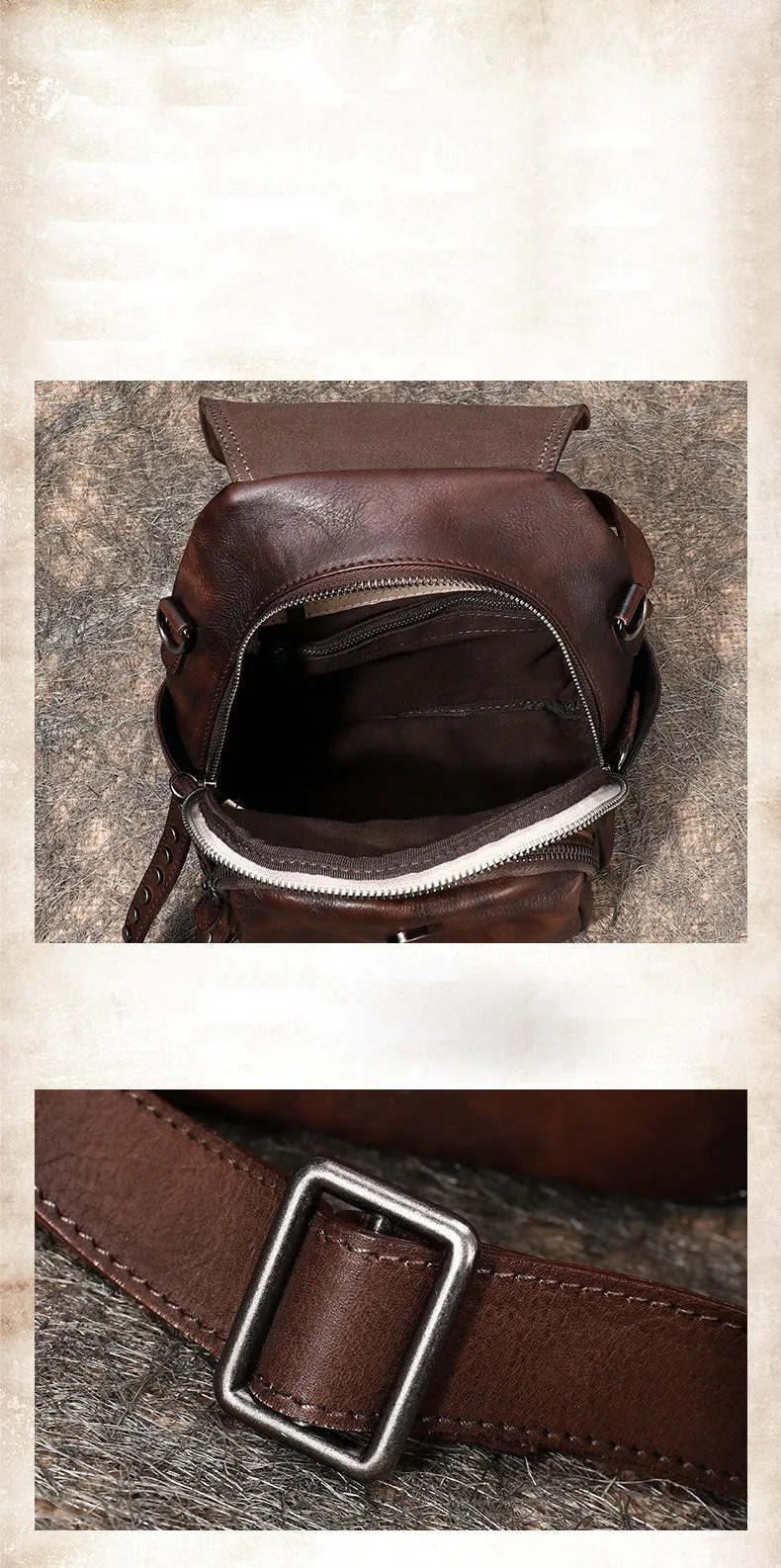 Handmade Convertible Leather Backpacks Bag Womens Best Brown Leather Shoulder Purse School Rucksack