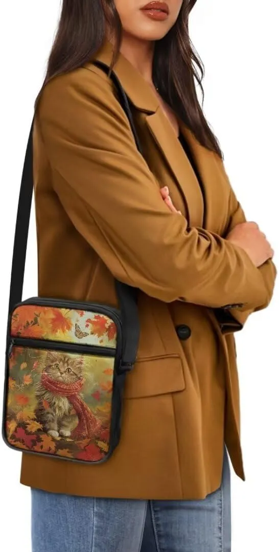 Kuiaobaty Women Crossbody Bag Thanksgiving Sling Bag Soft Messenger Bag Fall Phone Purse