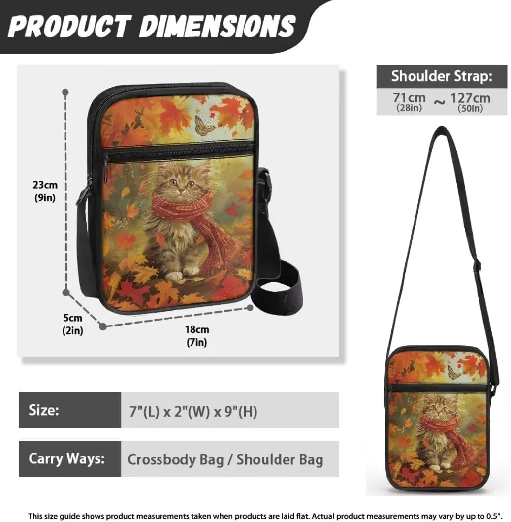 Kuiaobaty Women Crossbody Bag Thanksgiving Sling Bag Soft Messenger Bag Fall Phone Purse