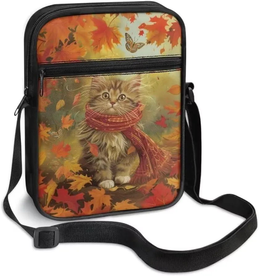 Kuiaobaty Women Crossbody Bag Thanksgiving Sling Bag Soft Messenger Bag Fall Phone Purse