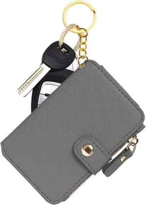 M-Plateau Card Cases, Leather Card & ID CasesPractical Small Wallet for Women & Man with Credit Card Holder for Travelling (Grey)
