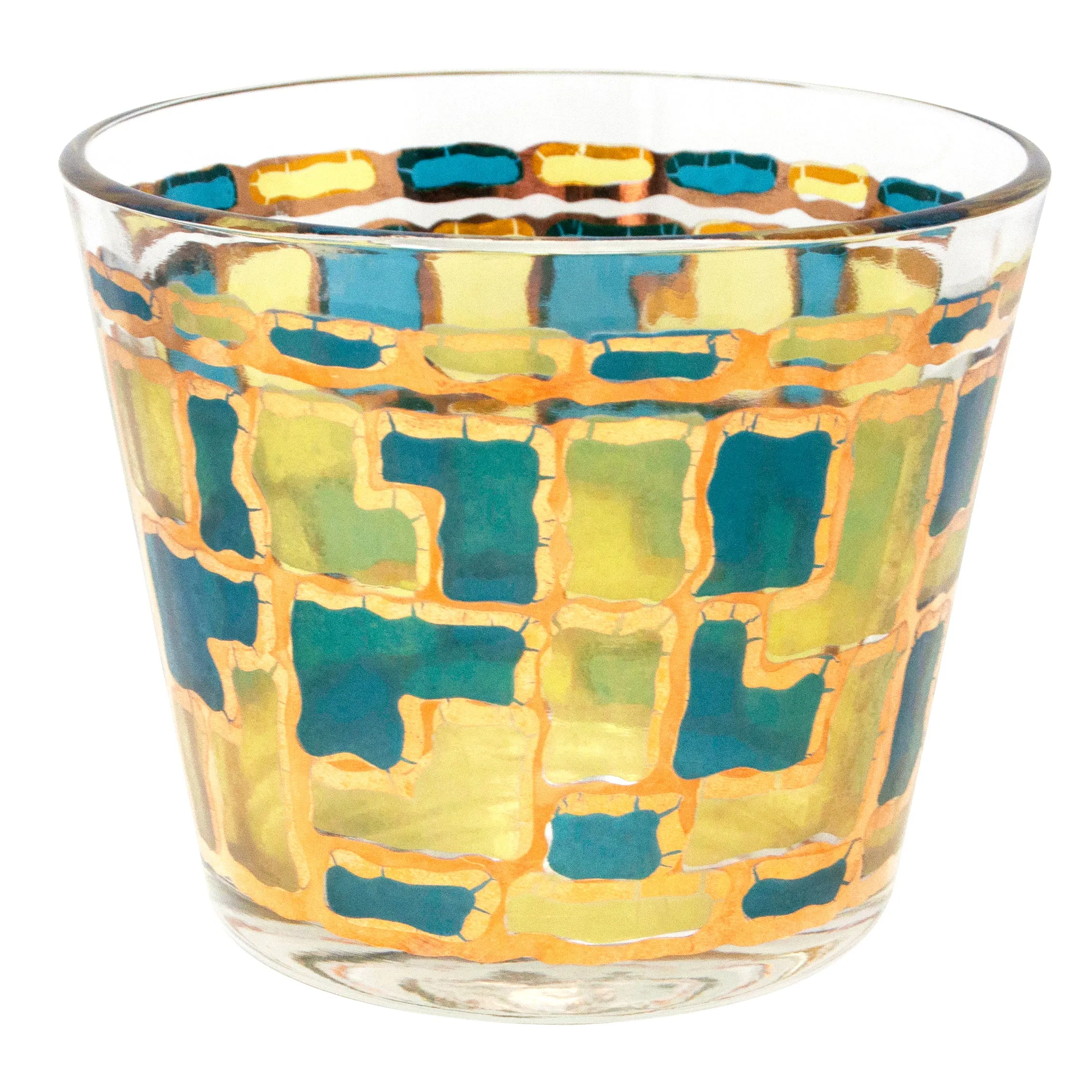 Multi Color Stained Glass Ice Bucket Cocktail Set
