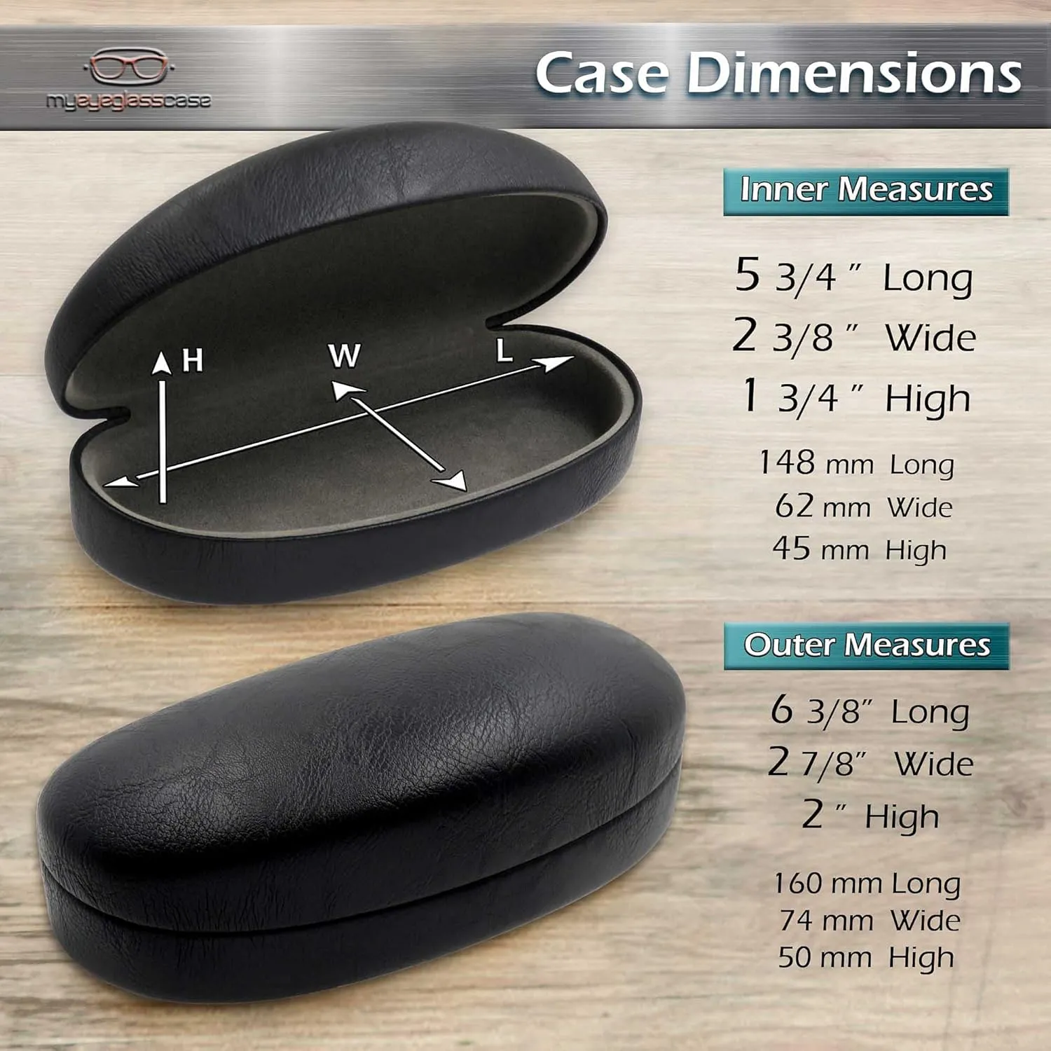 MyEyeglassCase Hard Sunglasses case - Women Glasses Case Holder - Large Durable Eyeglass Case Hard Shell with Pouch & Cloth