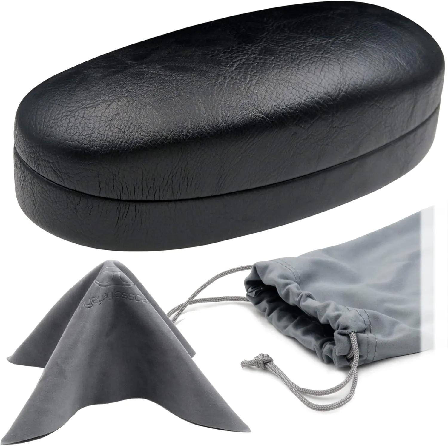 MyEyeglassCase Hard Sunglasses case - Women Glasses Case Holder - Large Durable Eyeglass Case Hard Shell with Pouch & Cloth