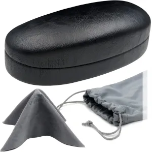 MyEyeglassCase Hard Sunglasses case - Women Glasses Case Holder - Large Durable Eyeglass Case Hard Shell with Pouch & Cloth