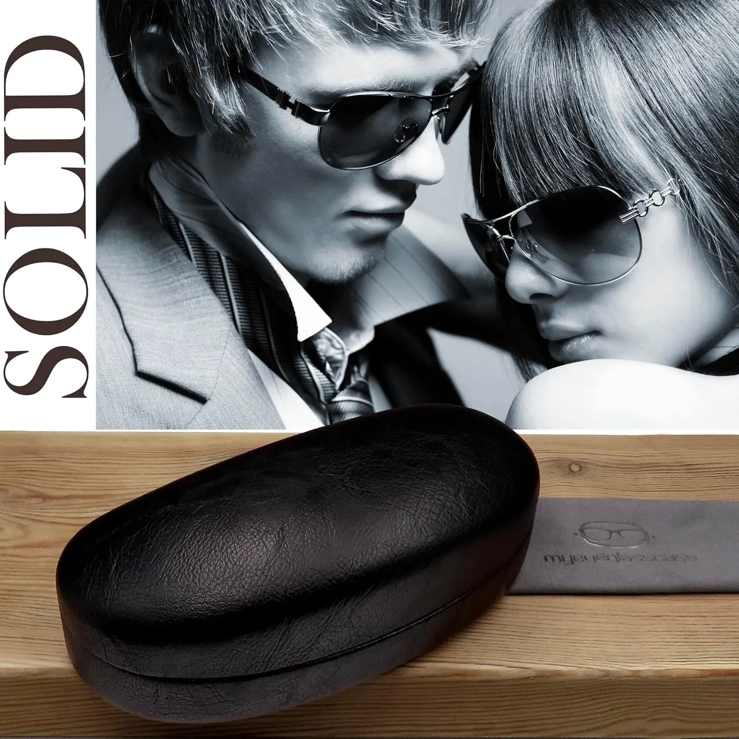 MyEyeglassCase Hard Sunglasses case - Women Glasses Case Holder - Large Durable Eyeglass Case Hard Shell with Pouch & Cloth