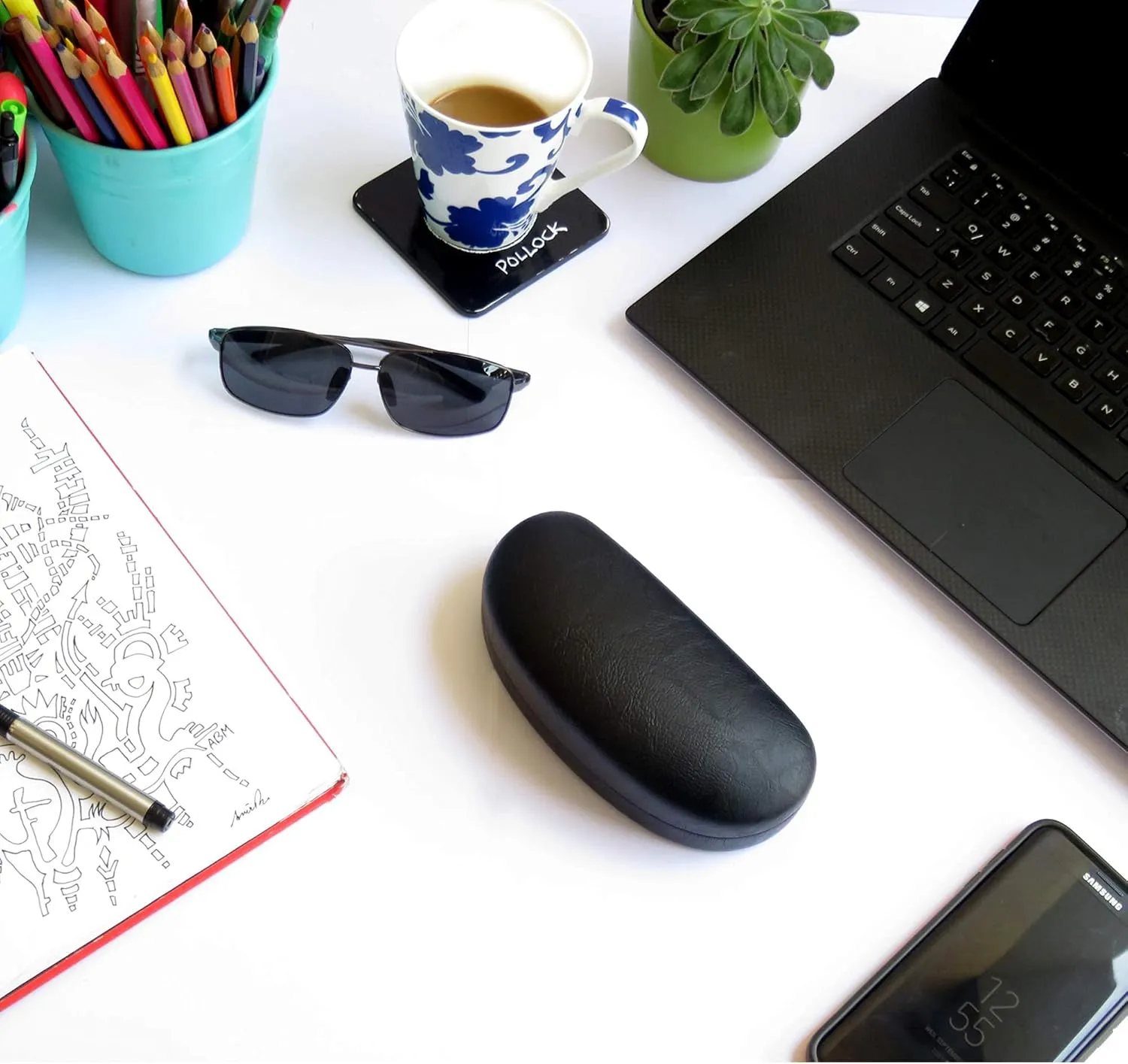 MyEyeglassCase Hard Sunglasses case - Women Glasses Case Holder - Large Durable Eyeglass Case Hard Shell with Pouch & Cloth