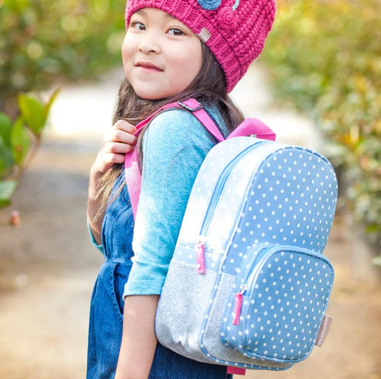 Preschool Mini Backpack: Blue Polka Dot