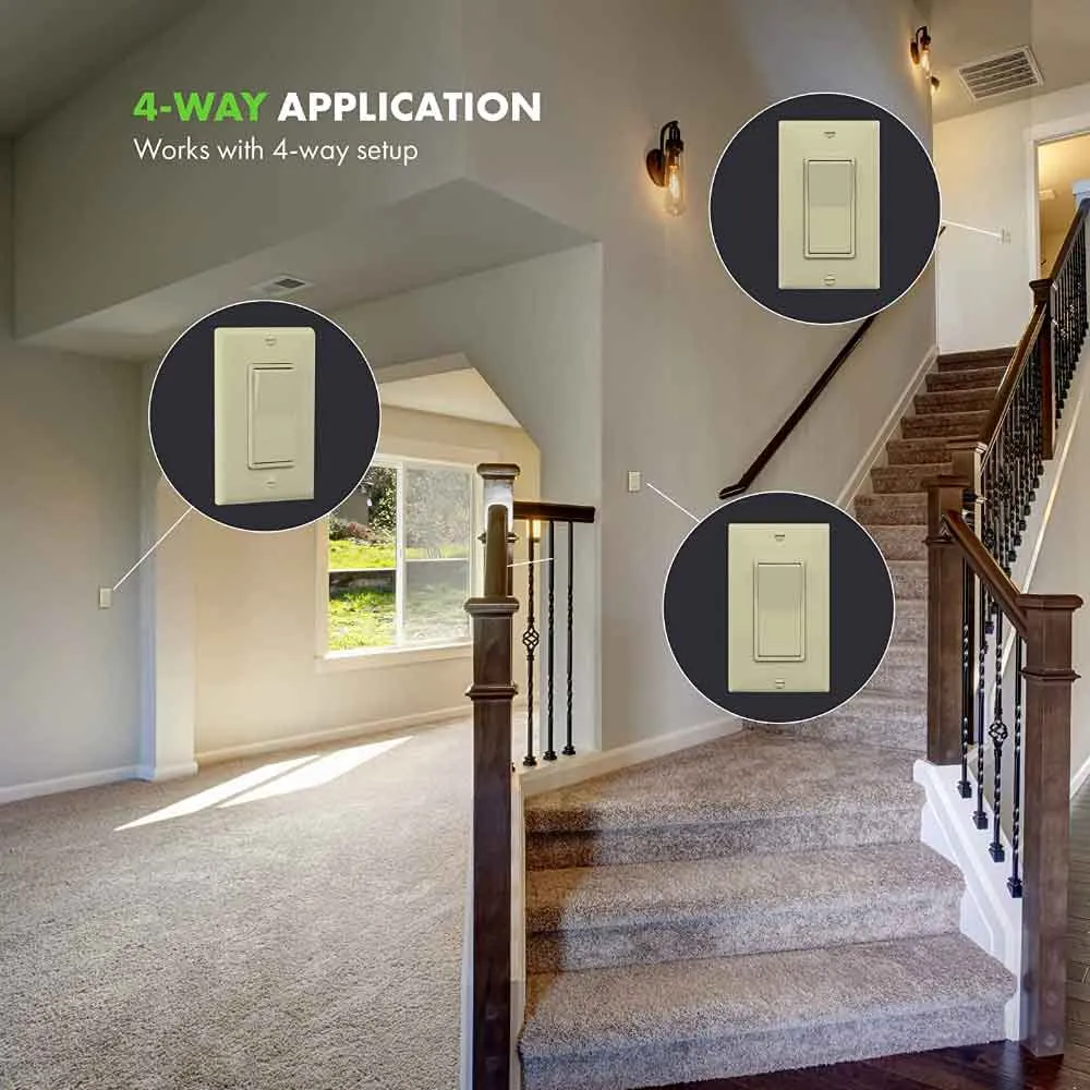 Residential Grade Decora 4-way Switch, Ivory
