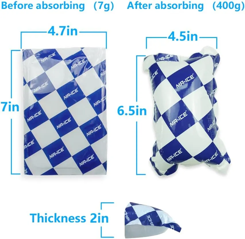 Reusable Dry Ice Packs for Shipping & Storage - Long Lasting Cold Packs for Lunch Box & Coolers - Ideal for Frozen Food & Drinks