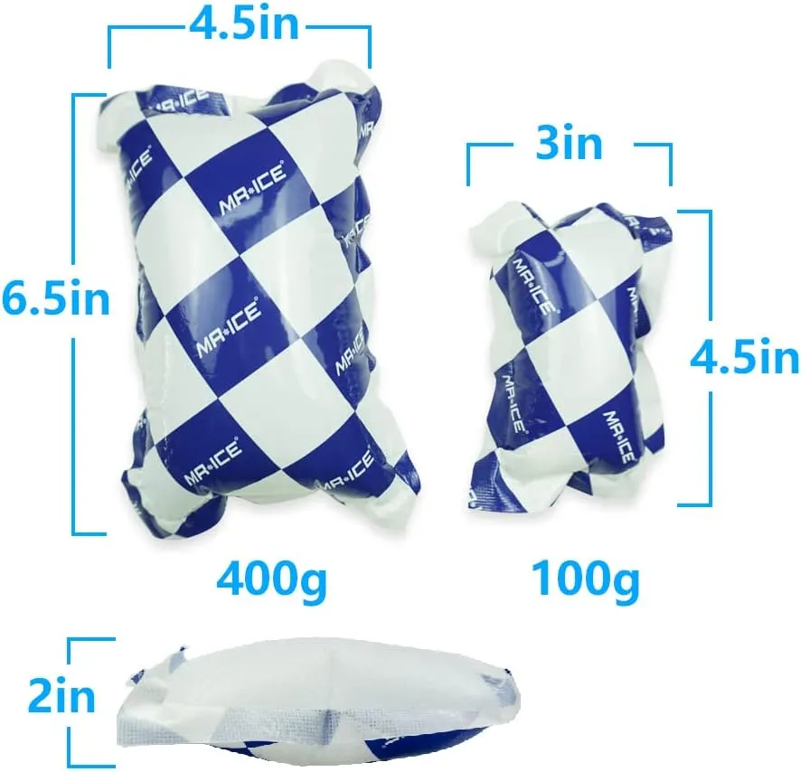 Reusable Dry Ice Packs for Shipping & Storage - Long Lasting Cold Packs for Lunch Box & Coolers - Ideal for Frozen Food & Drinks