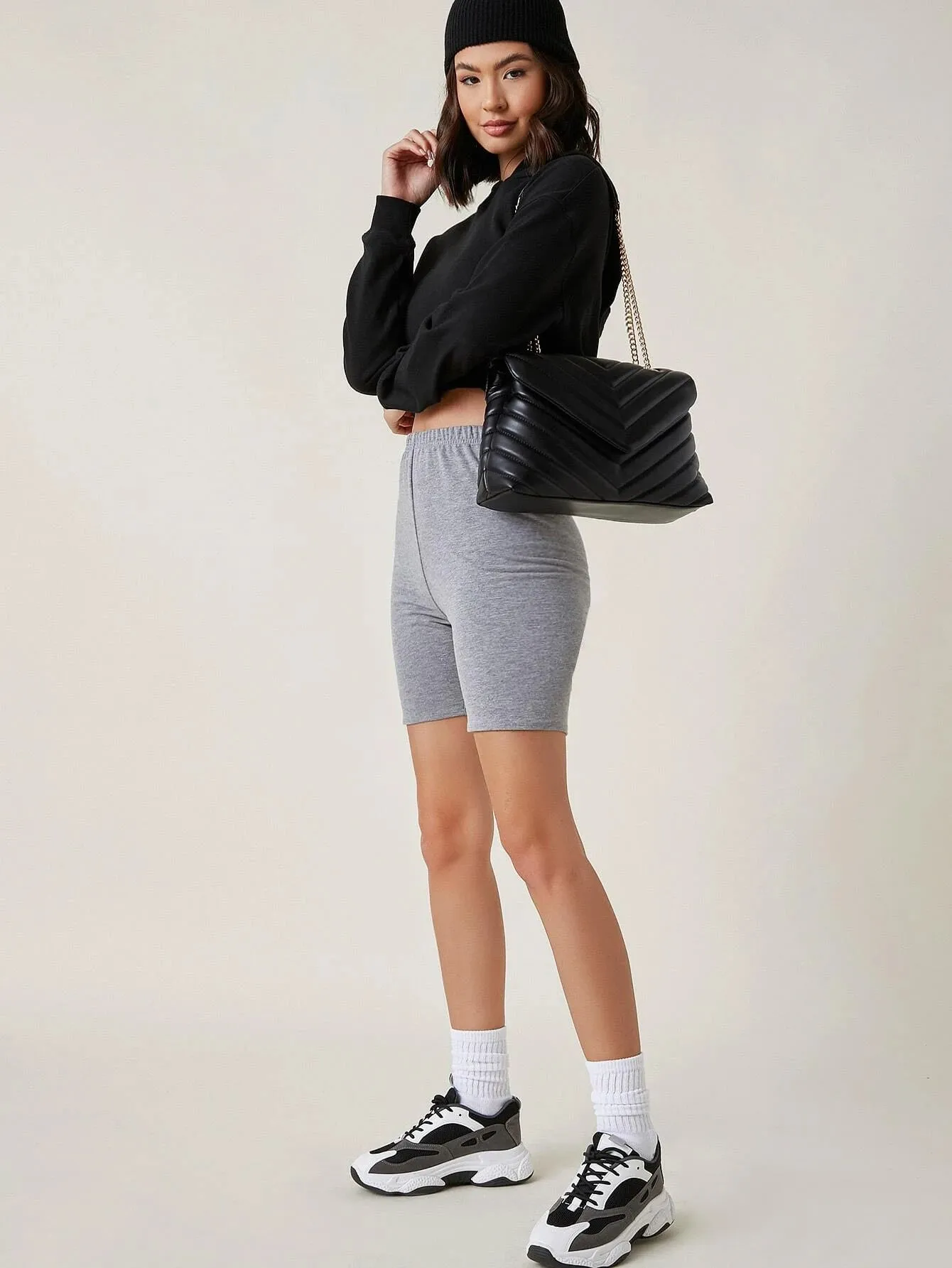 SHEIN BIZwear Chevron Graphic Flap Shoulder Bag