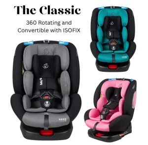 The Classic - 360 Rotation and Convertible Car Seat with ISOFIX and Top Tether