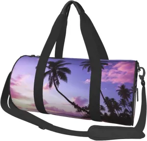 Travel Duffle Bag Purple Coconut Tree Weekender Bags For Women Large Capacity Travel Overnight Bags Foldable Carry On Tote Bags Lightweight Sport Gym Bag For Travel/Gift