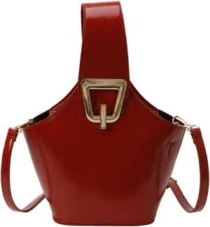 Trendy PU Leather Bucket Bags for Women Purse Top Handle Crossbody Bag Small Satchel Handbags Cute Tote Bag