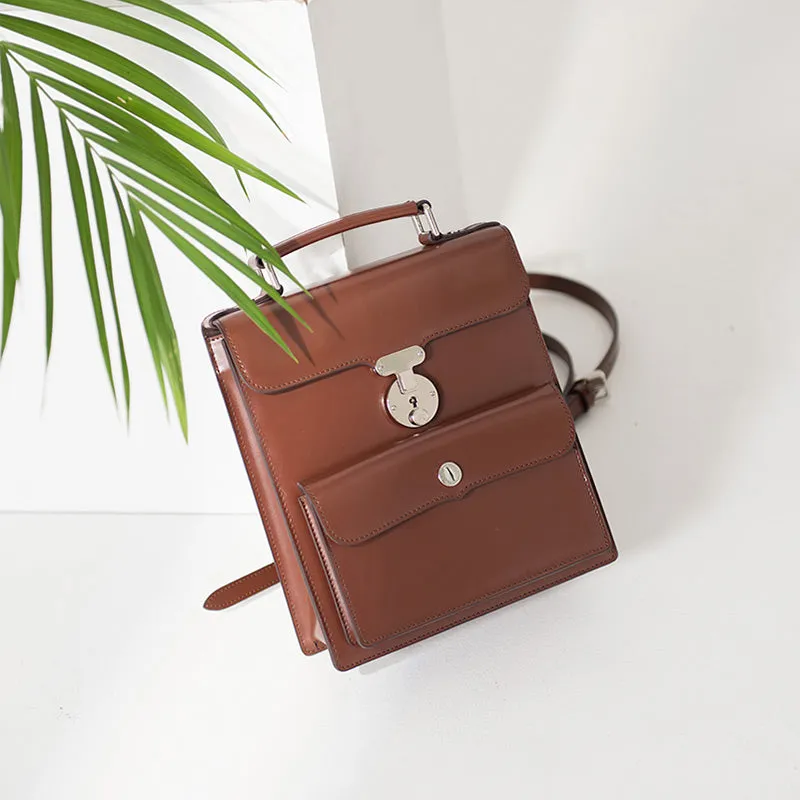 Vintage Genuine Leather Backpacks Unique Travel Bag Handbags Women