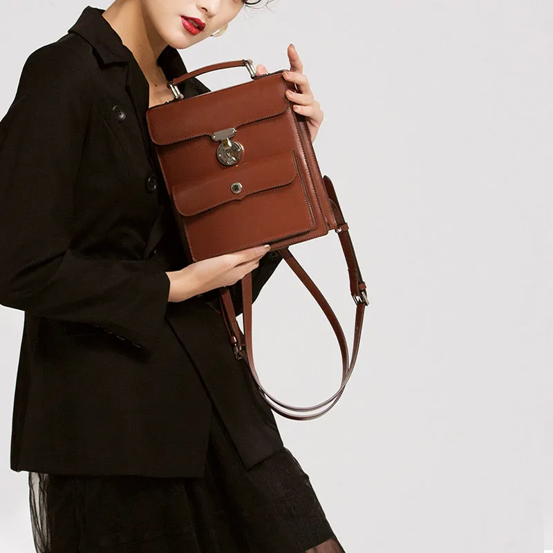 Vintage Genuine Leather Backpacks Unique Travel Bag Handbags Women