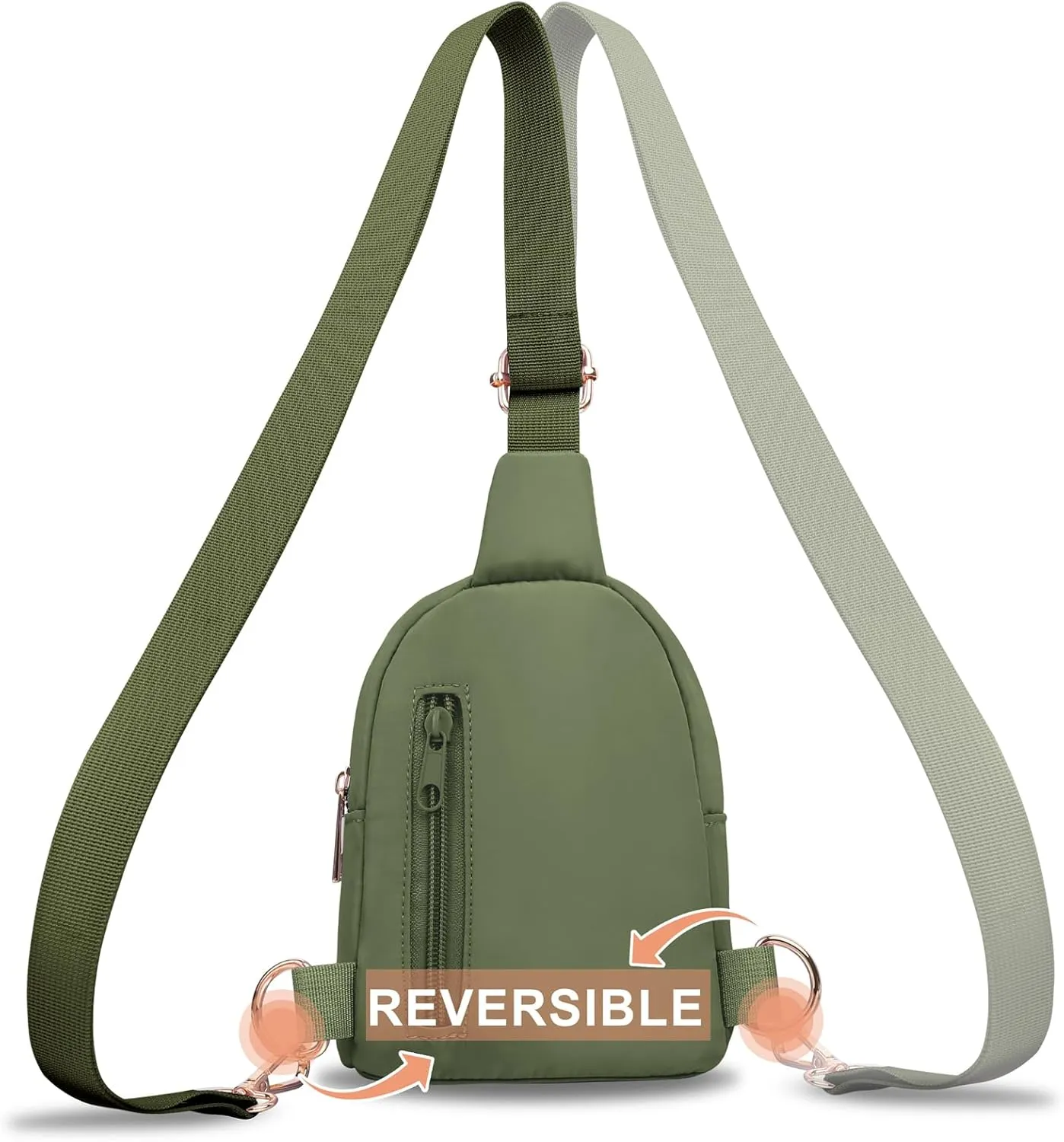 VOROLO Small Sling Bag For Men and WomenCrossbody Bags For Women with Ajustable Strap Trendy Cross body Bag Khaki Green