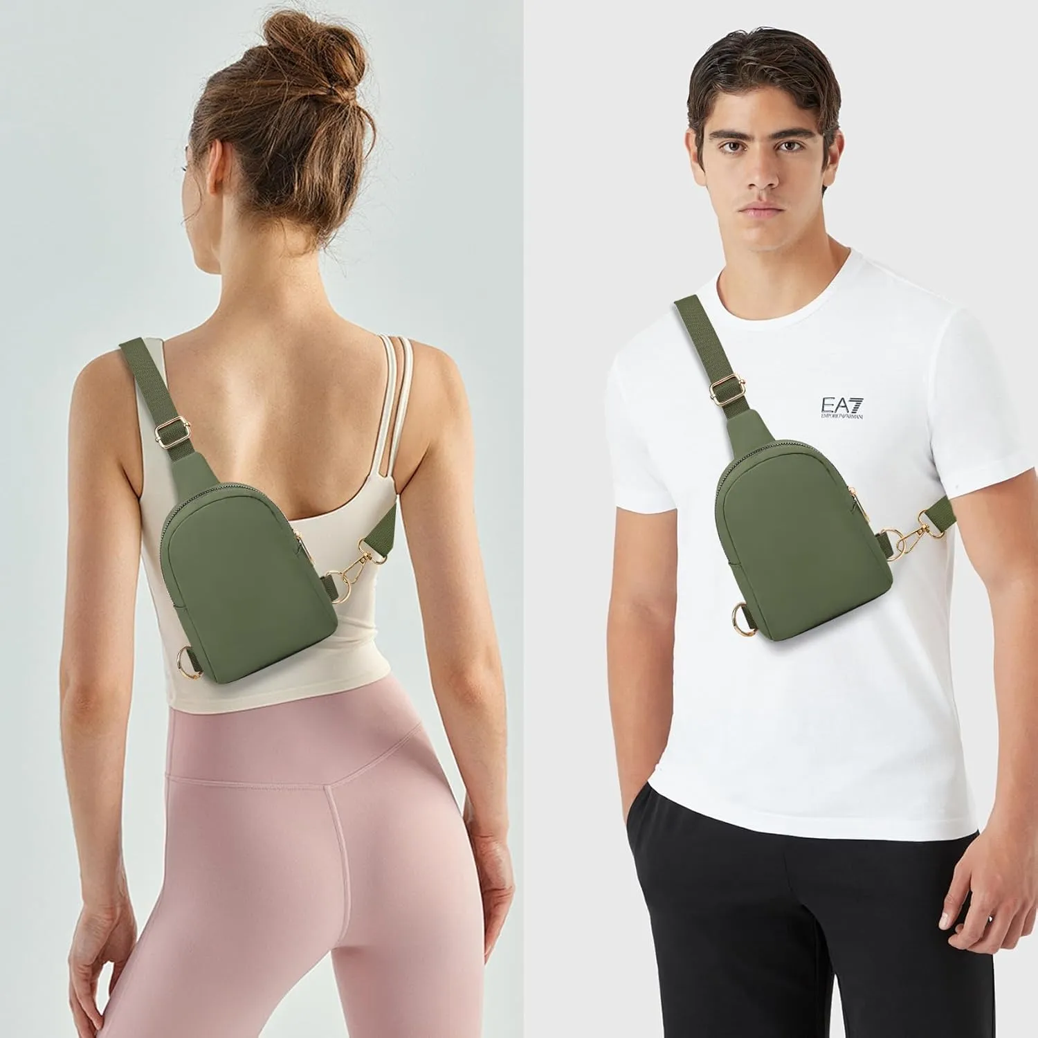 VOROLO Small Sling Bag For Men and WomenCrossbody Bags For Women with Ajustable Strap Trendy Cross body Bag Khaki Green