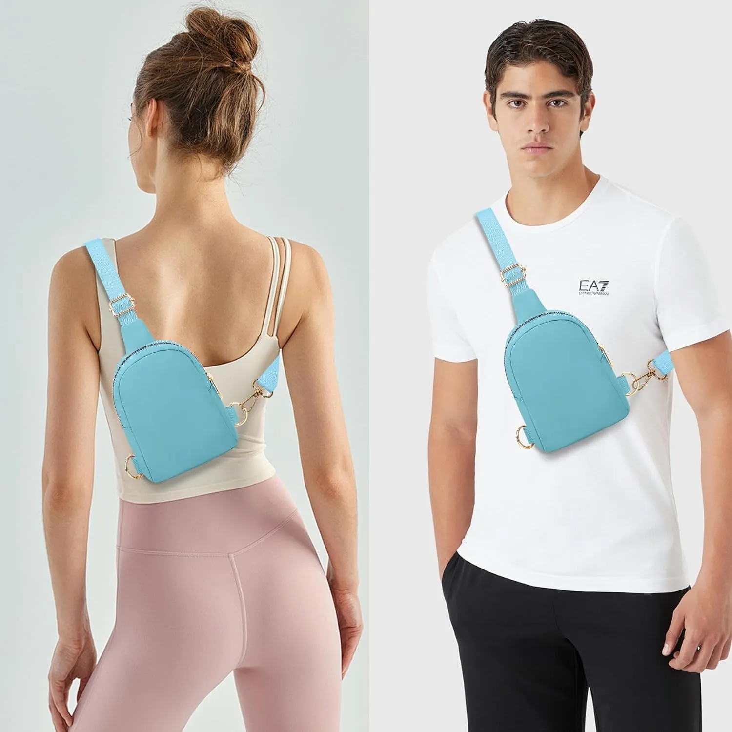 VOROLO Small Sling Bag For Men and WomenCrossbody Bags For Women with Ajustable Strap Trendy Cross body Bag Light Blue
