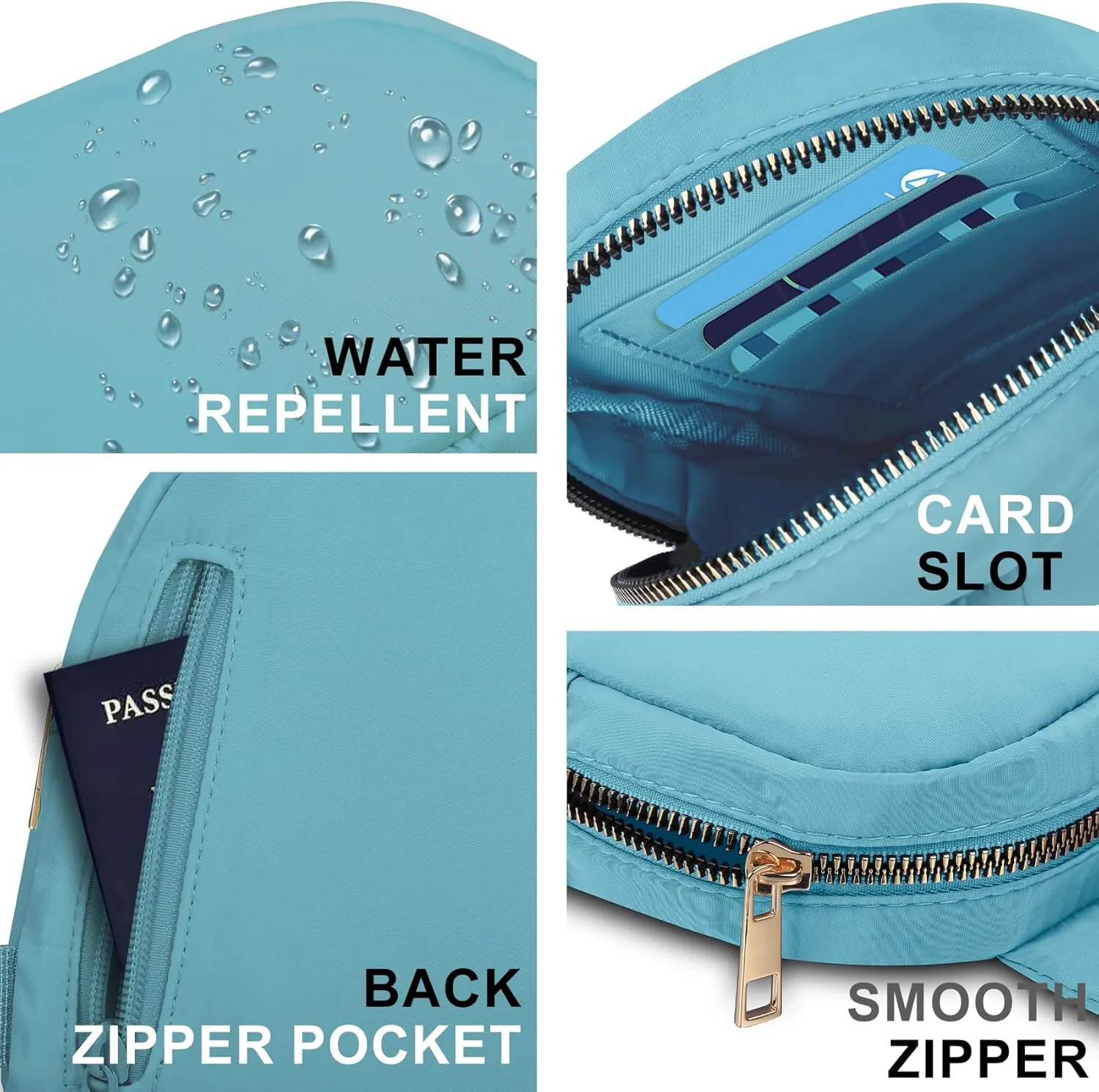 VOROLO Small Sling Bag For Men and WomenCrossbody Bags For Women with Ajustable Strap Trendy Cross body Bag Light Blue