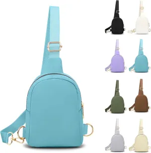 VOROLO Small Sling Bag For Men and WomenCrossbody Bags For Women with Ajustable Strap Trendy Cross body Bag Light Blue