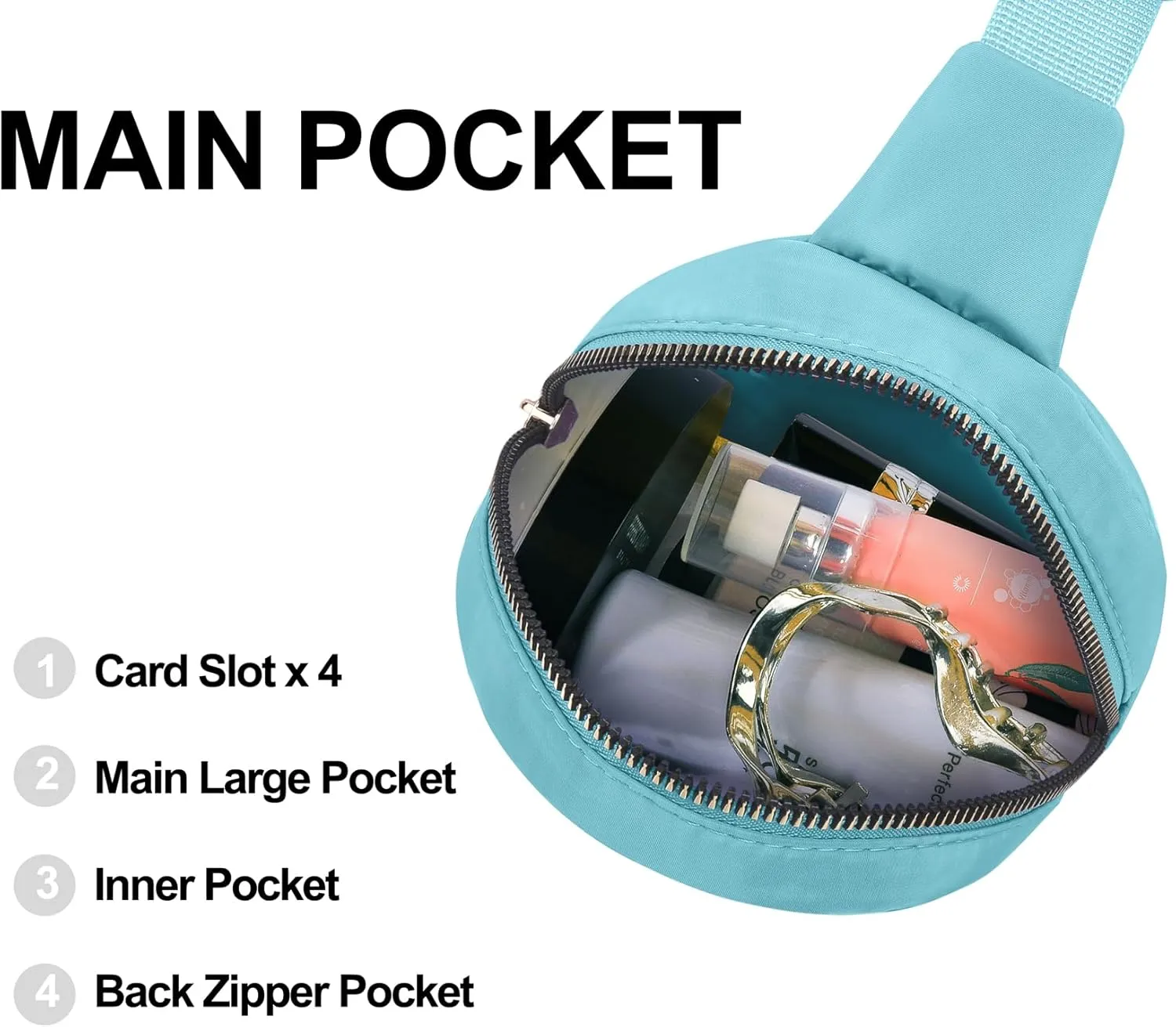 VOROLO Small Sling Bag For Men and WomenCrossbody Bags For Women with Ajustable Strap Trendy Cross body Bag Light Blue