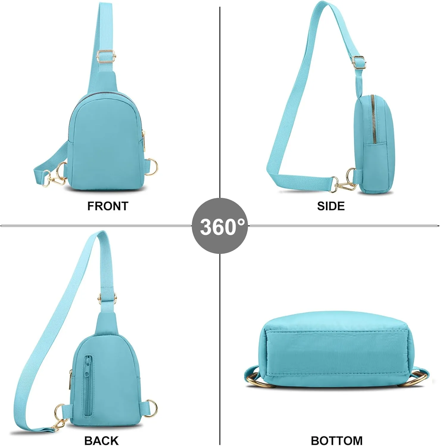 VOROLO Small Sling Bag For Men and WomenCrossbody Bags For Women with Ajustable Strap Trendy Cross body Bag Light Blue